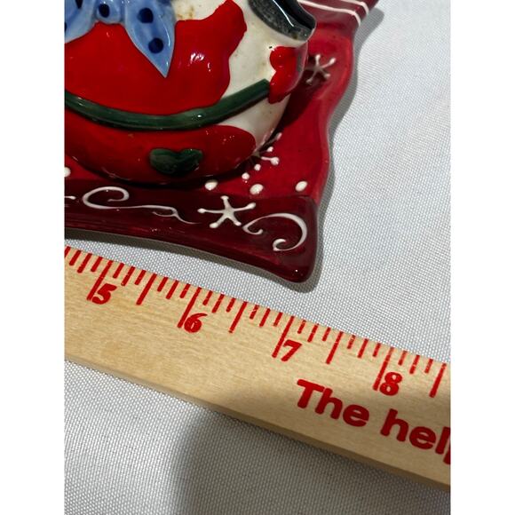 Christmas Holiday Snowman Salt & Pepper S&P Shakers Figurines with plate large8 - Picture 4 of 8